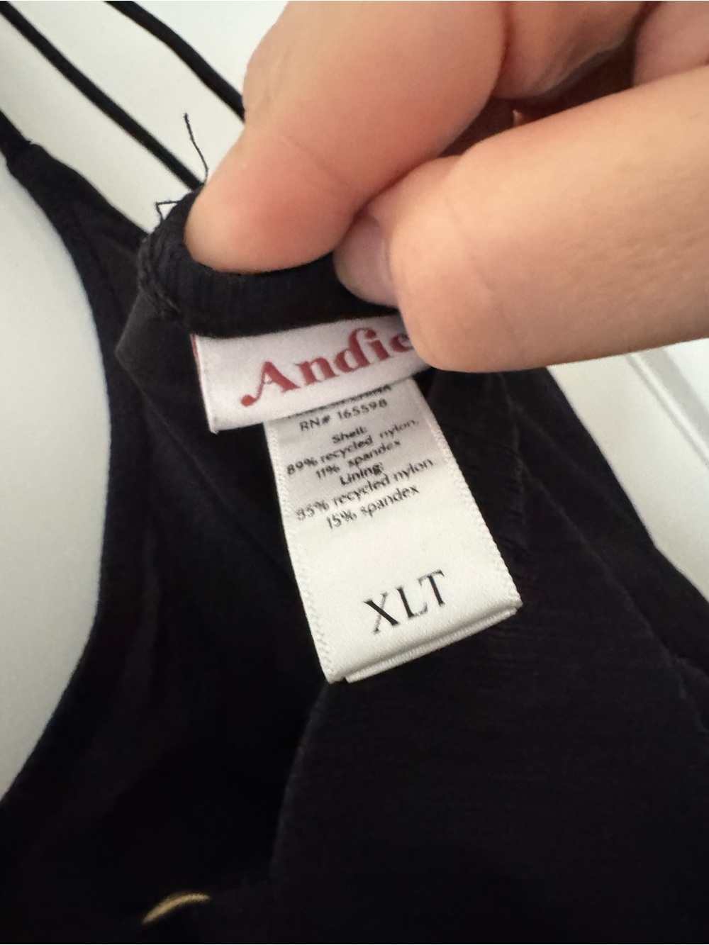 Andie Amalfi XL Long Torso Black Ribbed Swimsuit - Picture 5 of 8
